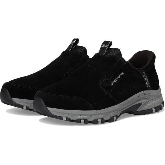 Skechers Men's 9.5 Black Hillcrest Cedar Root Hands Free Slip-In Sneakers LB2-15 - Picture 1 of 8